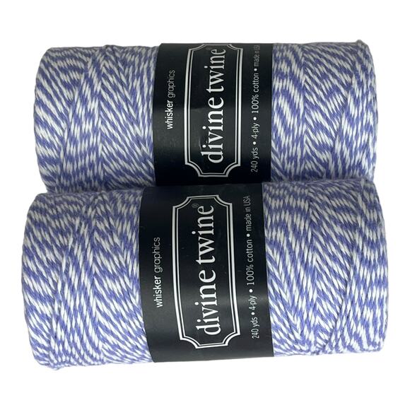 NEW Pack (2)  Bakers Twine 100% Cotton 240 Yards, 4 PLY Purple White Stripe NWT - Picture 3 of 5